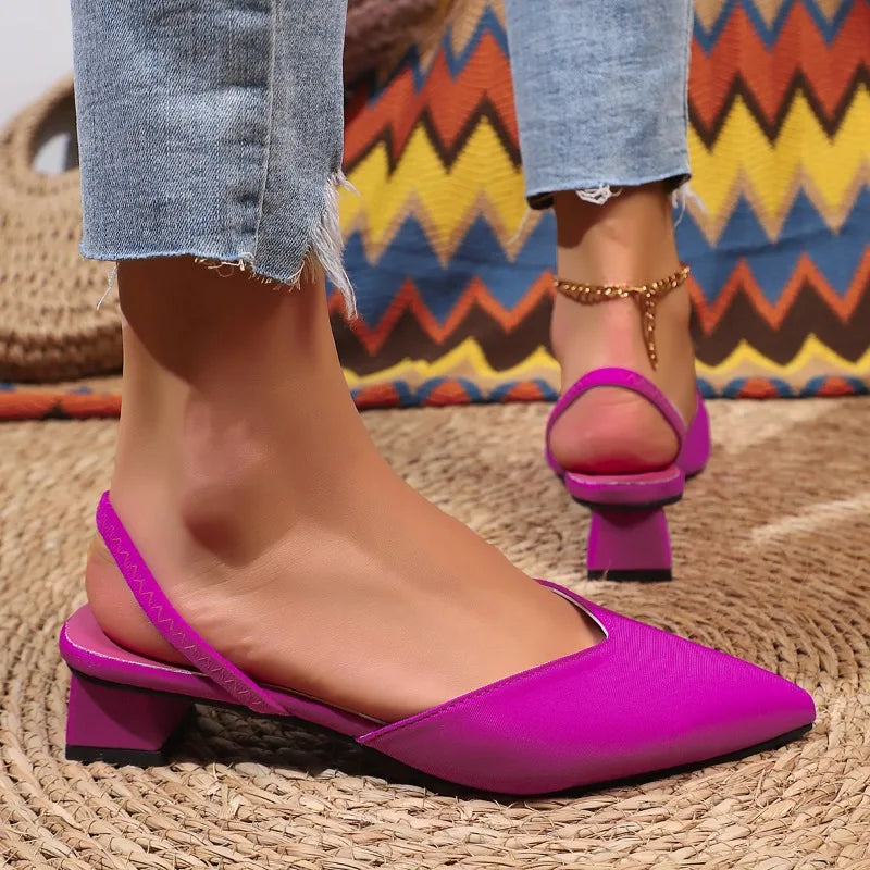 Women's Low Block Heel Slingbacks – Elegant Everyday Dressy Comfort