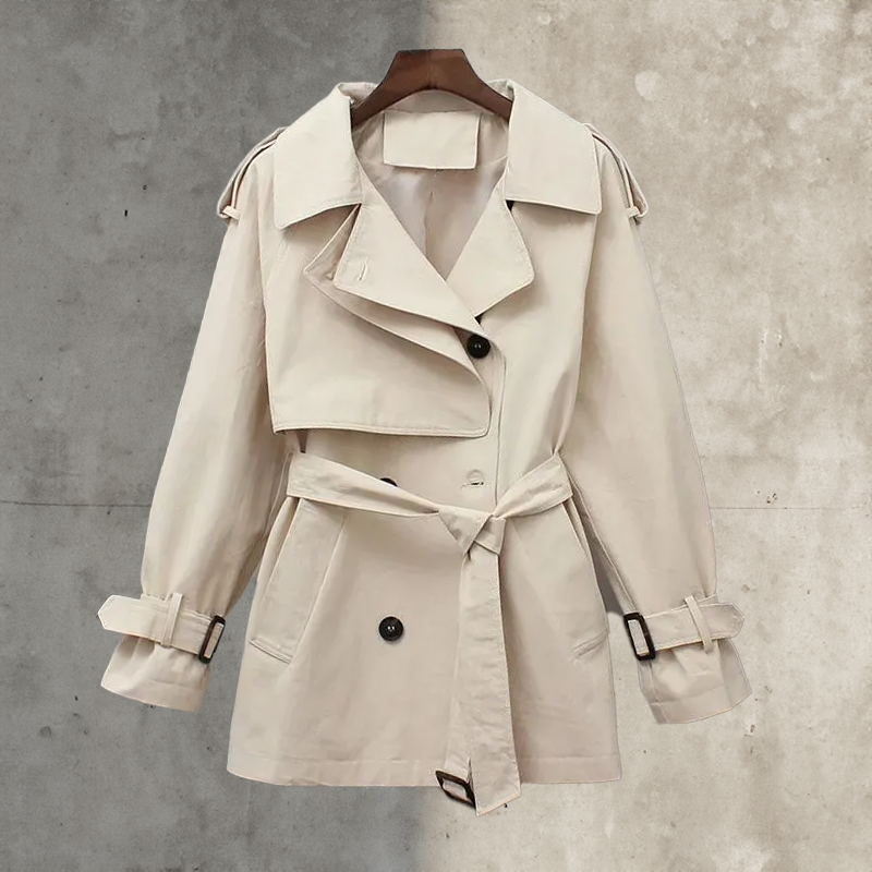 Belted Double-Breasted Trench Coat - Elegant and Light