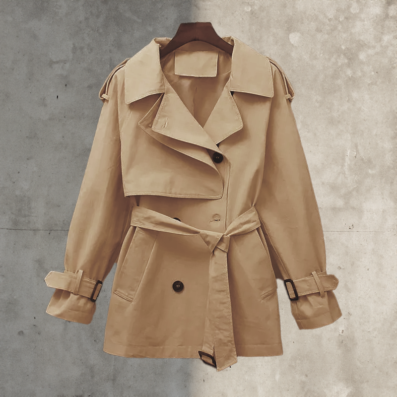 Belted Double-Breasted Trench Coat - Elegant and Light