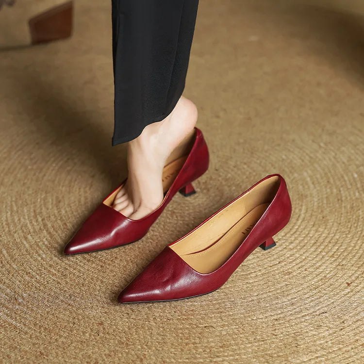 Anok Women’s Genuine Leather Heels – Elegant Comfortable Classic Style