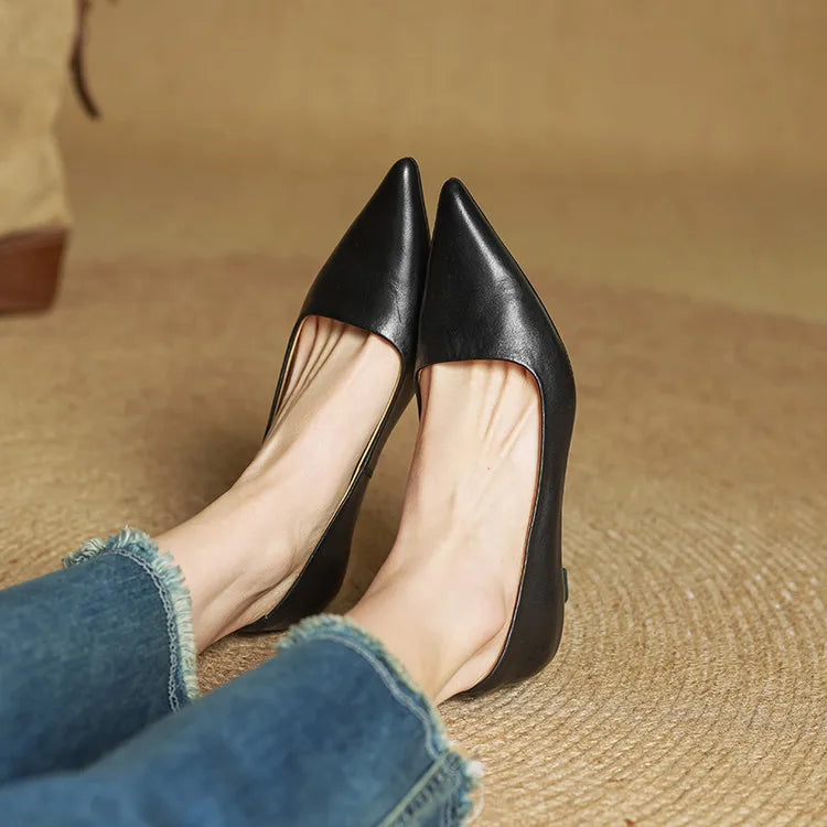Anok Women’s Genuine Leather Heels – Elegant Comfortable Classic Style