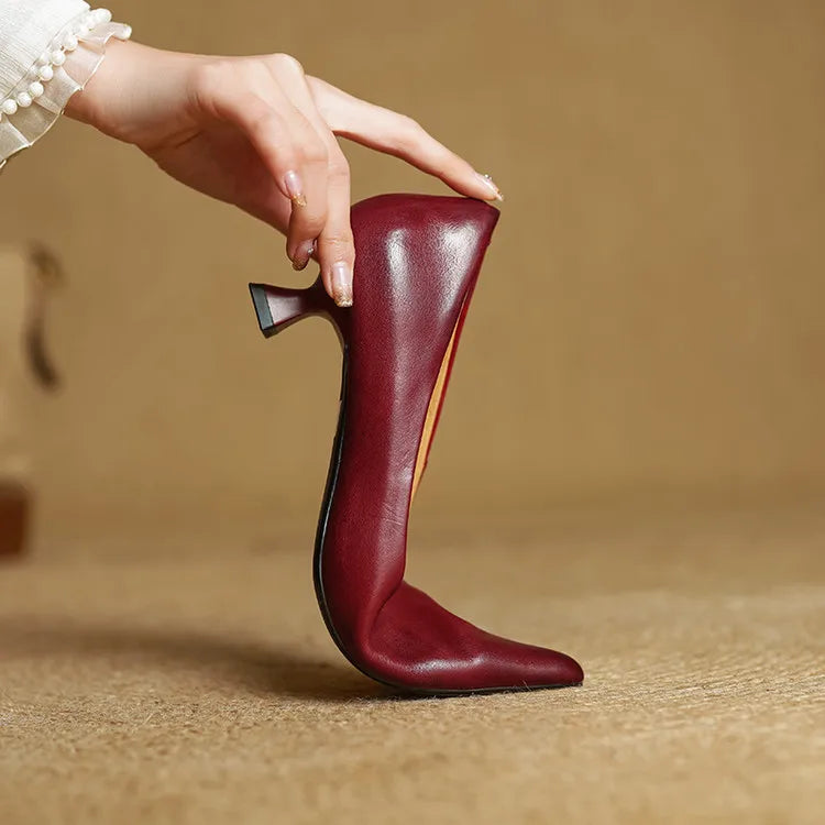 Anok Women’s Genuine Leather Heels – Elegant Comfortable Classic Style