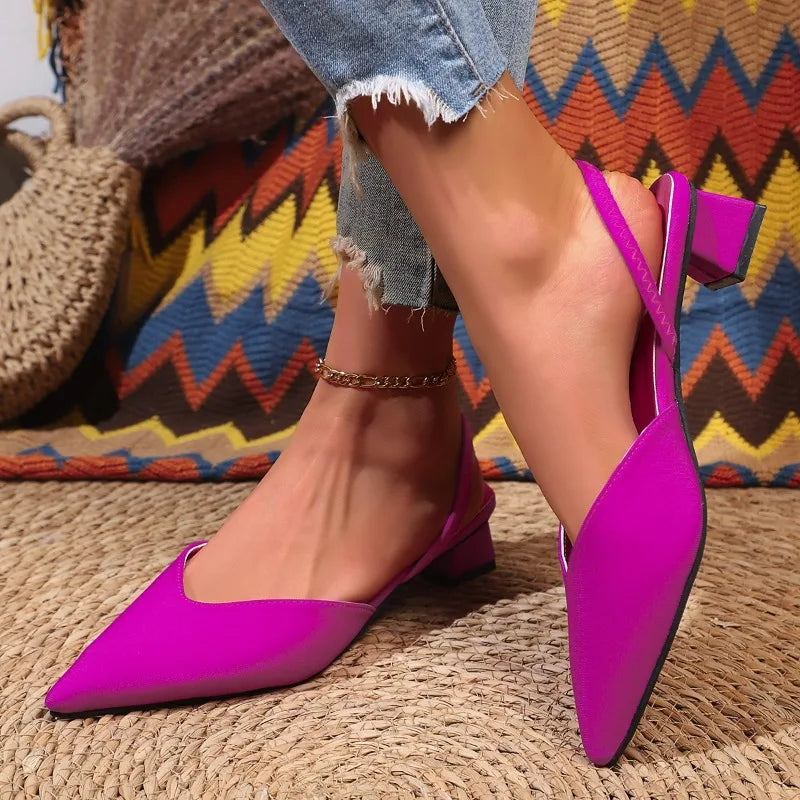 Women's Low Block Heel Slingbacks – Elegant Everyday Dressy Comfort