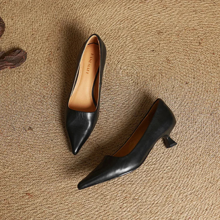 Anok Women’s Genuine Leather Heels – Elegant Comfortable Classic Style