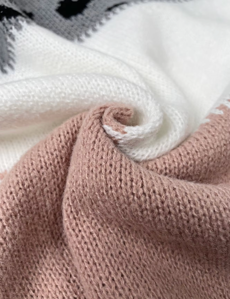 Women’s Color Block Crew Neck Sweater – Casual Long-Sleeve Knitwear