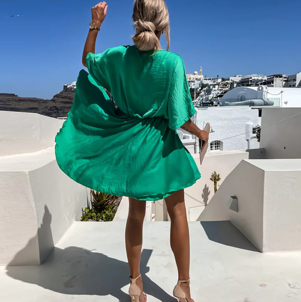 Women's Ruffle Chiffon Dress – Twisted Detail Elegant Party Dress