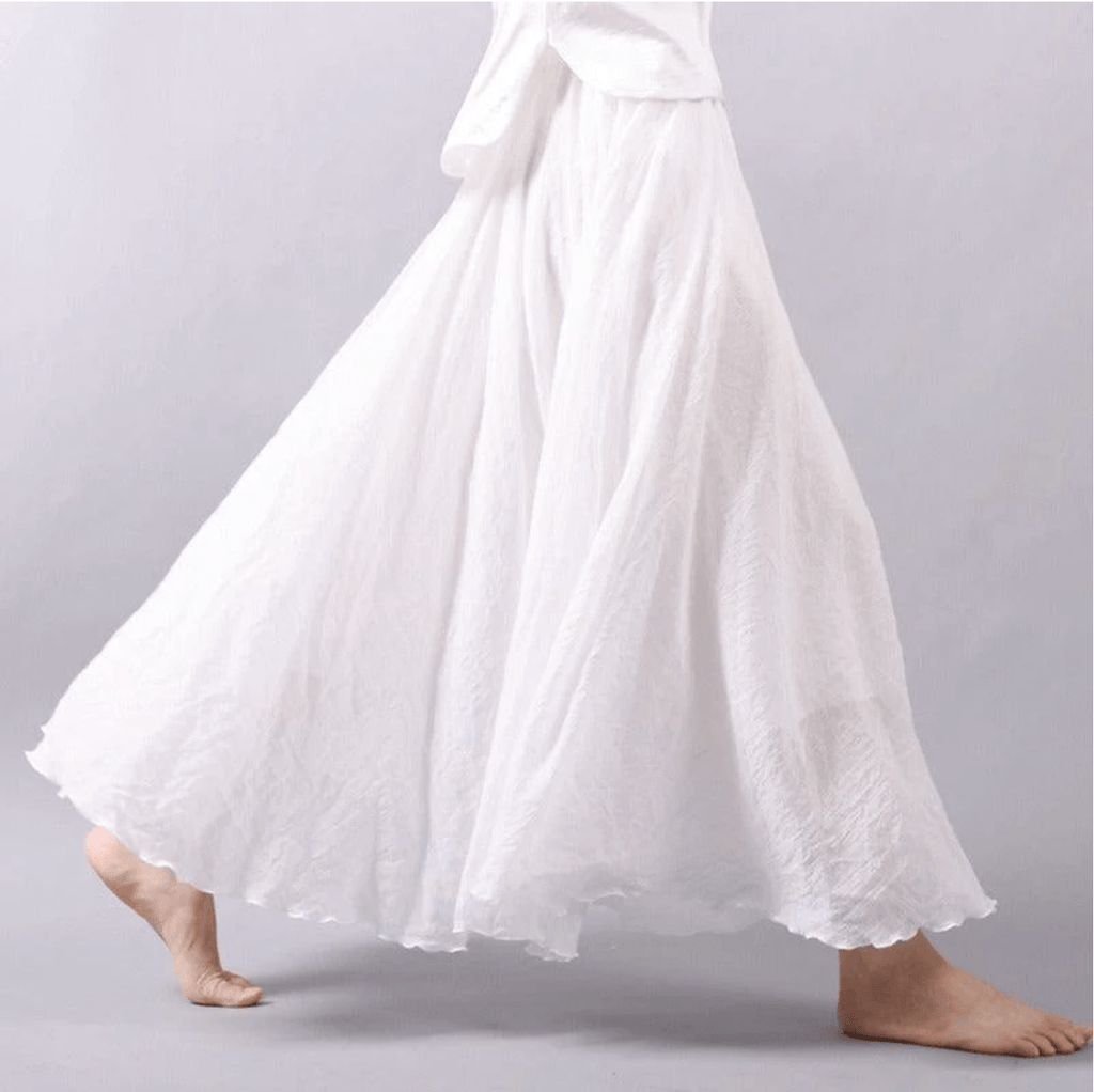 Women’s Bohemian Linen Maxi Skirt – Elegant Flowy Casual Summer Style