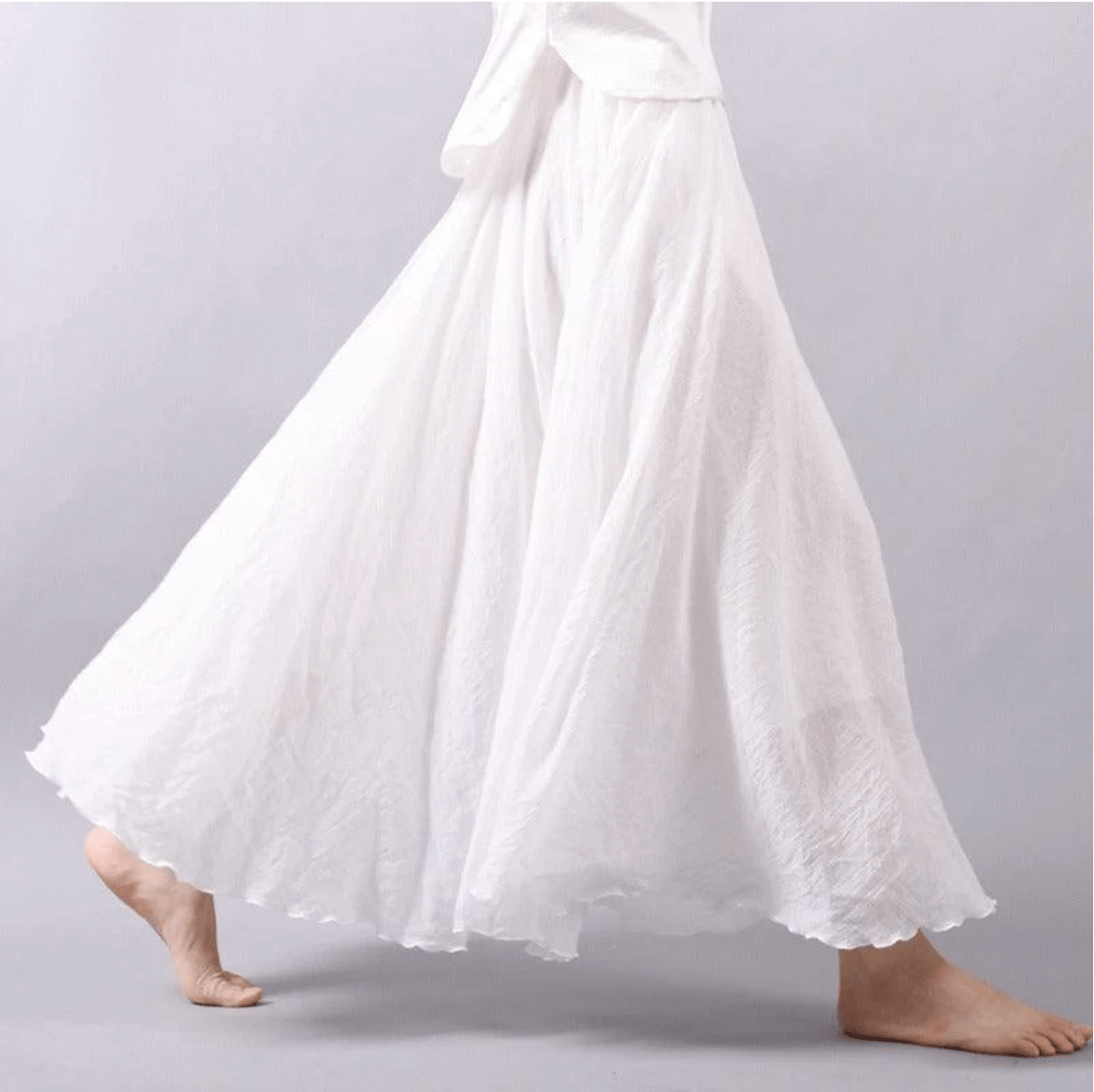 Women’s Bohemian Linen Maxi Skirt – Elegant Flowy Casual Summer Style