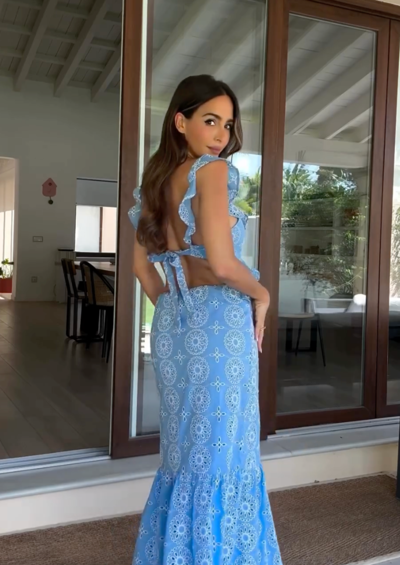 Women's Embroidered Maxi Dress – Boho Vacation Occasion Dress