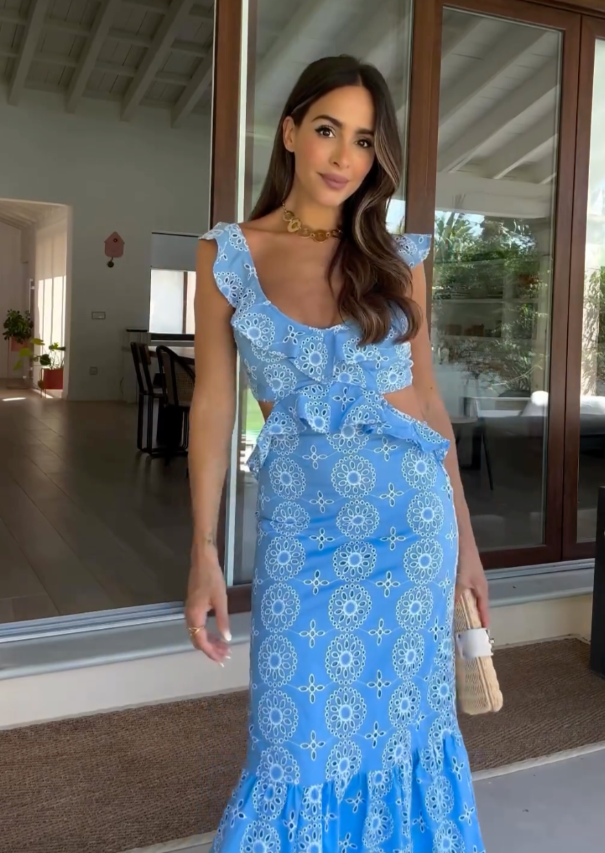 Women's Embroidered Maxi Dress – Boho Vacation Occasion Dress