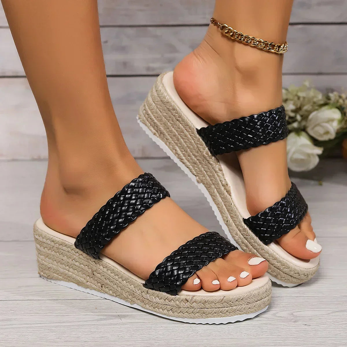 Women's Wedge Sandals - Comfortable Slip-On Platform Summer Style