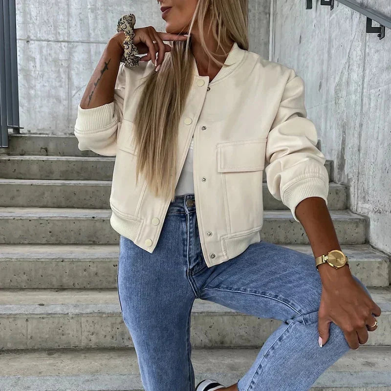 Women's Trend Bomber Jacket - Casual Modern Everyday Layer