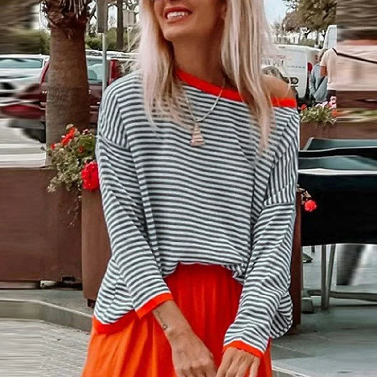 Women's Cotton Stripe Shirt - Classic Long Sleeve Everyday Essential