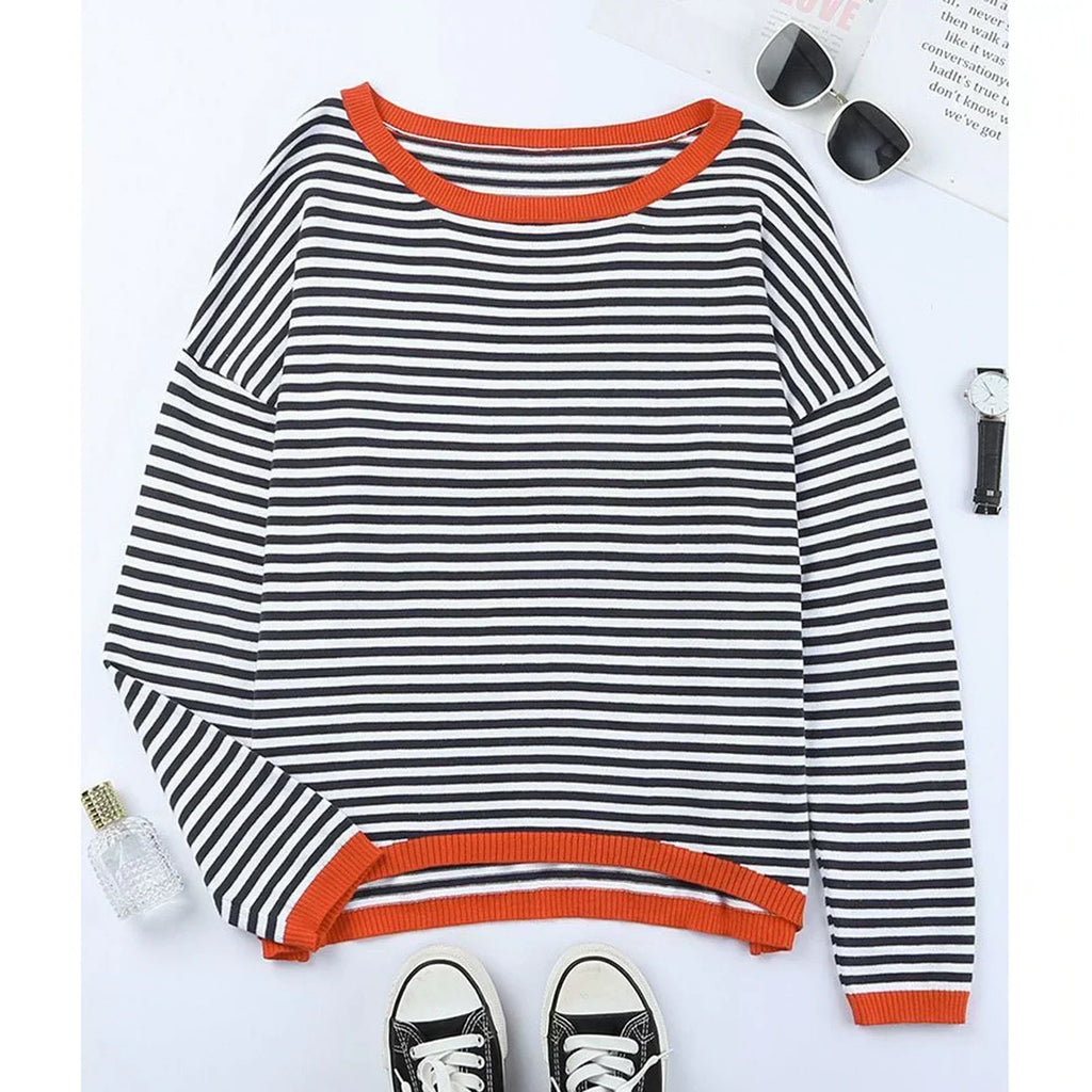 Women's Cotton Stripe Shirt - Classic Long Sleeve Everyday Essential