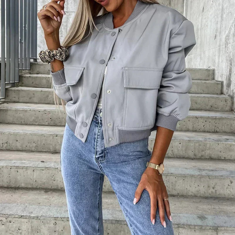 Women's Trend Bomber Jacket - Casual Modern Everyday Layer