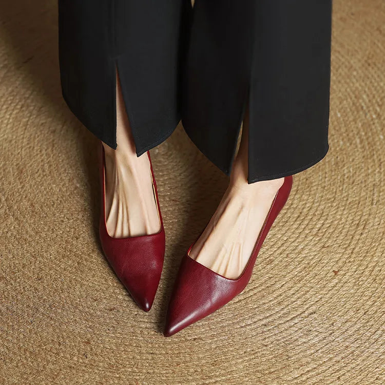 Anok Women’s Genuine Leather Heels – Elegant Comfortable Classic Style