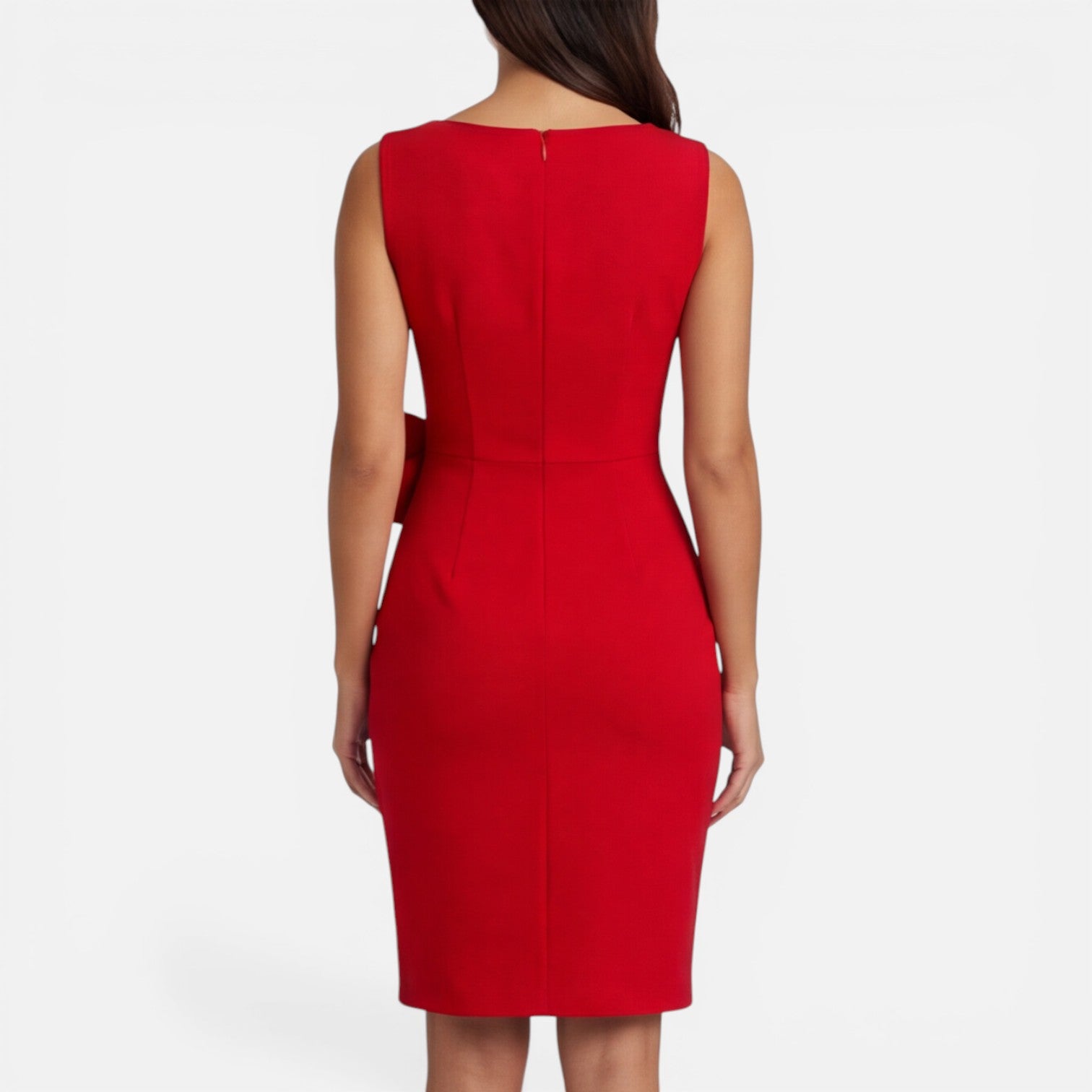 Women’s Sculpted Bow Cocktail Dress – Elegant Slim Fit Formal Dress
