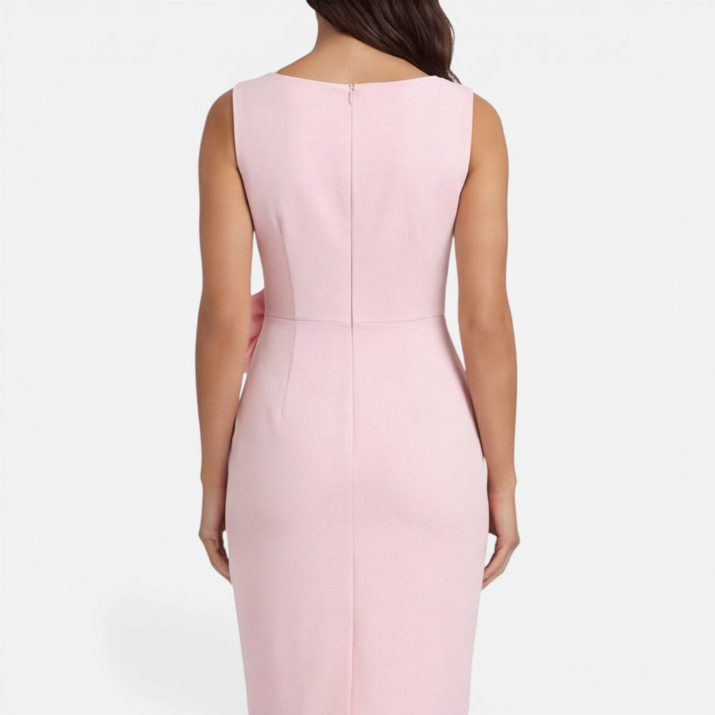Women’s Sculpted Bow Cocktail Dress – Elegant Slim Fit Formal Dress
