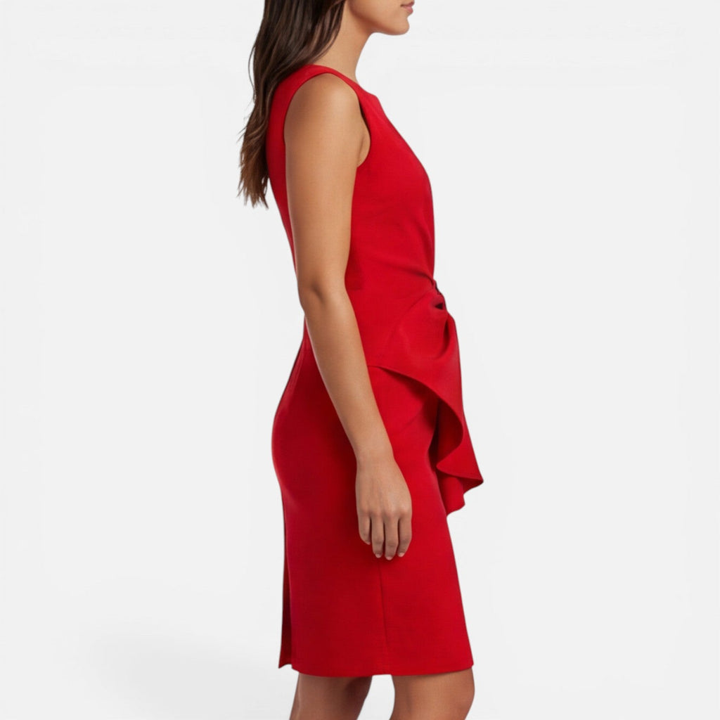 Women’s Sculpted Bow Cocktail Dress – Elegant Slim Fit Formal Dress