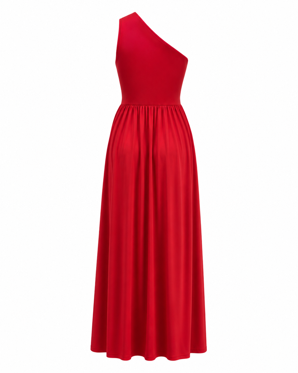 Women's One Shoulder Maxi Evening Dress – High Slit Elegant Occasion Style