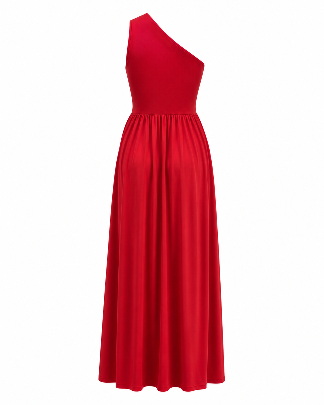 Women's One Shoulder Maxi Evening Dress – High Slit Elegant Occasion Style