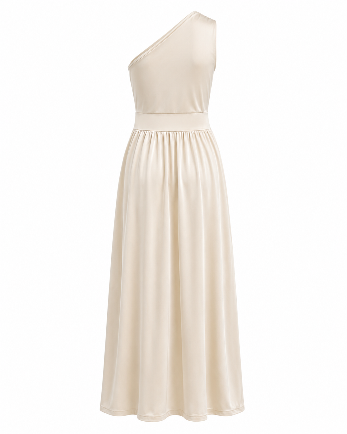 Women's One Shoulder Maxi Evening Dress – High Slit Elegant Occasion Style