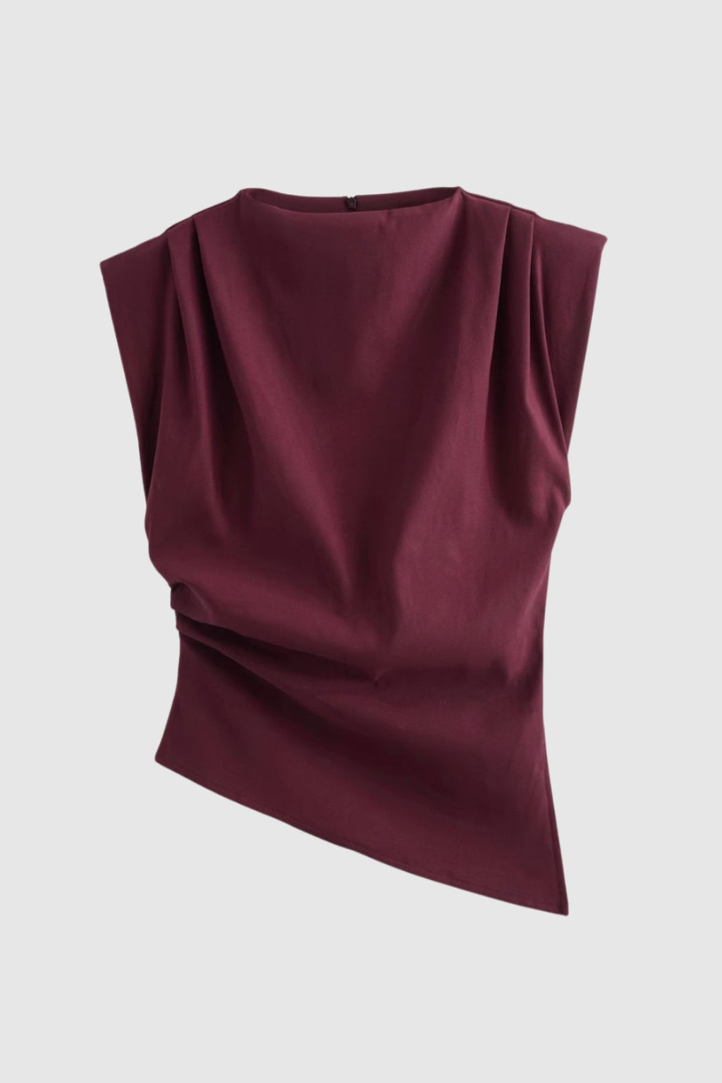 Women's Sleeveless Draped Blouse – Elegant Tailored Daywear Style