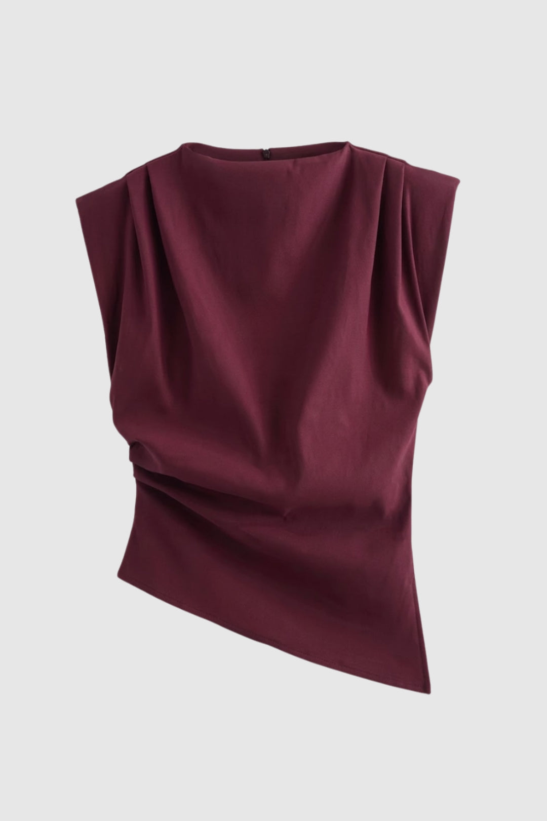 Women's Sleeveless Draped Blouse – Elegant Tailored Daywear Style