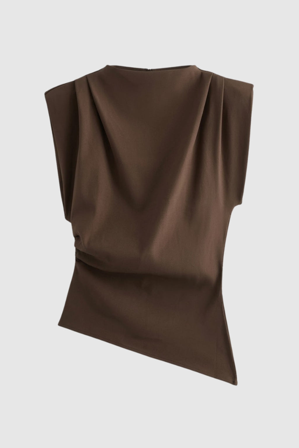 Women's Sleeveless Draped Blouse – Elegant Tailored Daywear Style