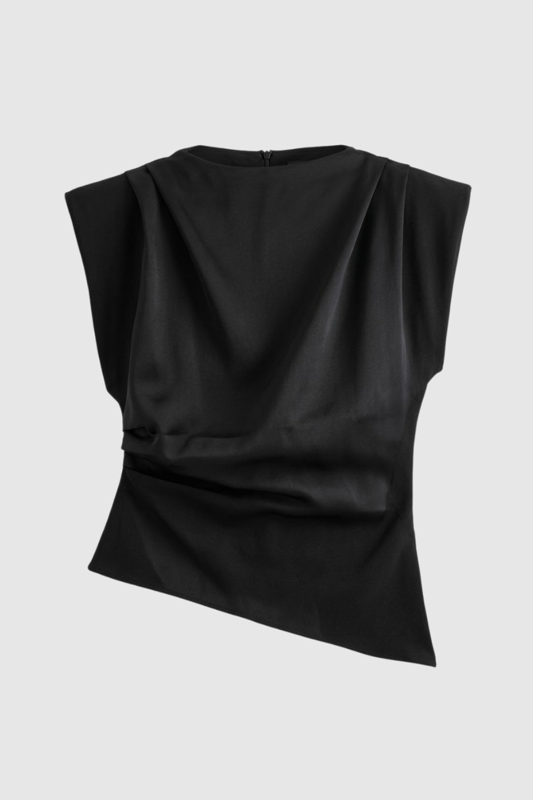 Women's Sleeveless Draped Blouse – Elegant Tailored Daywear Style