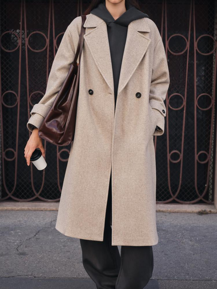 Women's Double Breasted Trench Coat - Windproof Elegant Outer Layer