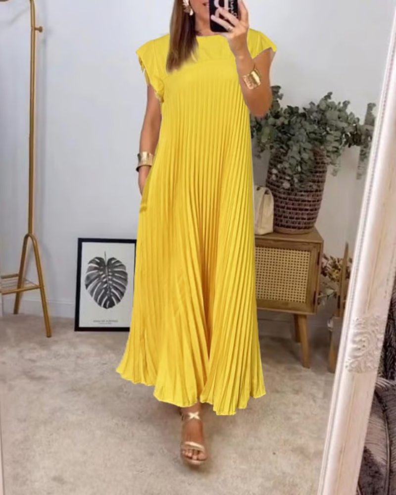 Women's Pleated Maxi Dress – Effortlessly Elegant Occasion Dress