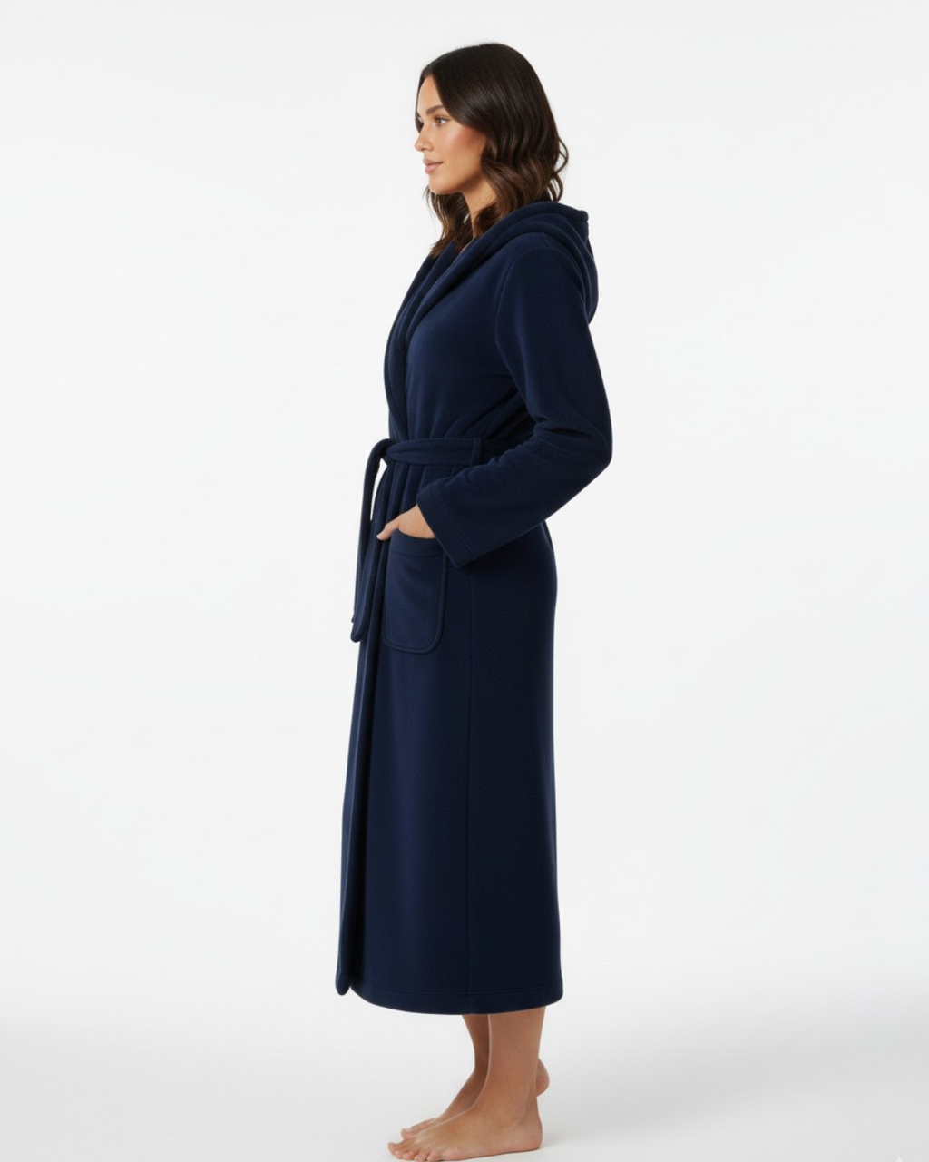 Stijlvolle effen lange comfortabele badjas voor dames