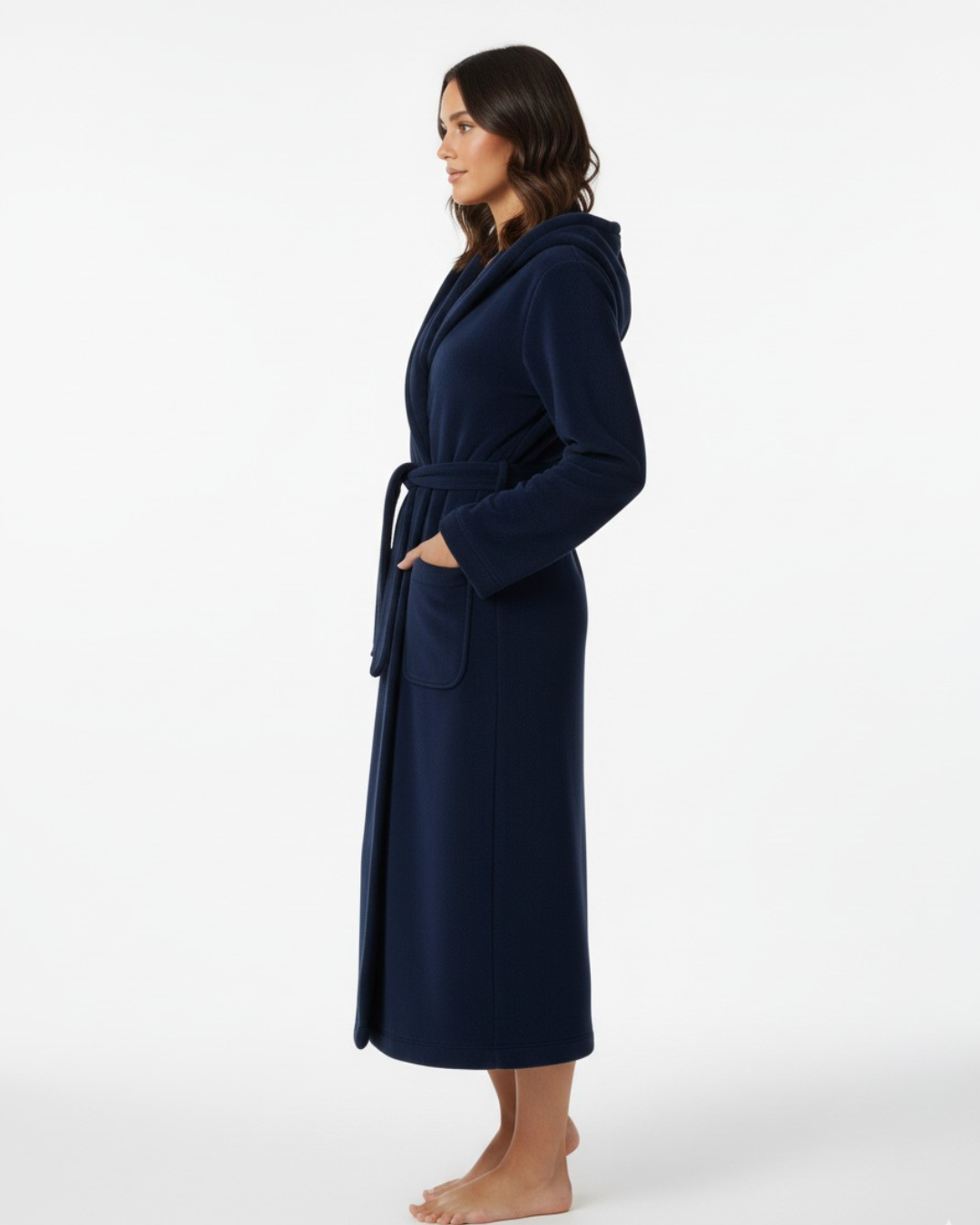 Women's Stylish Solid Color Long Comfort Bathrobe