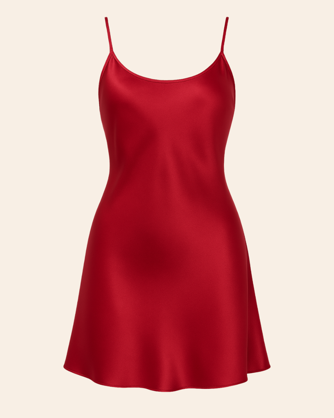 Women’s Satin Nightgown – Short Slip Dress Sleepwear with Spaghetti Straps