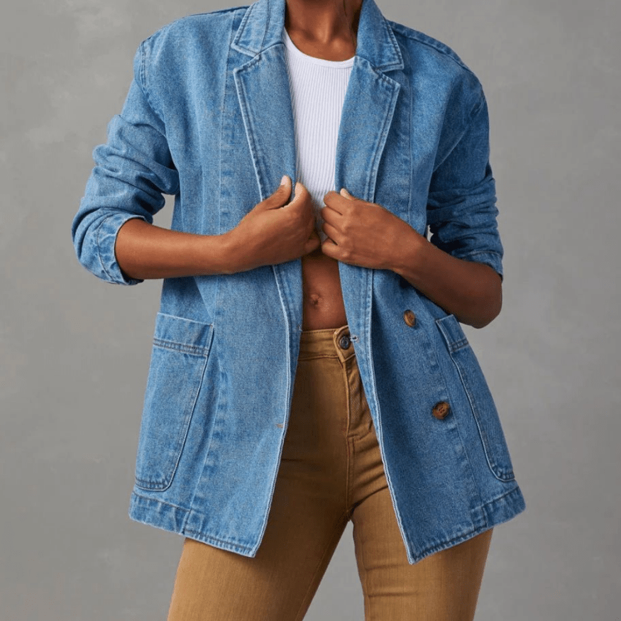 Feminine Denim Jacket - Casual and Modern