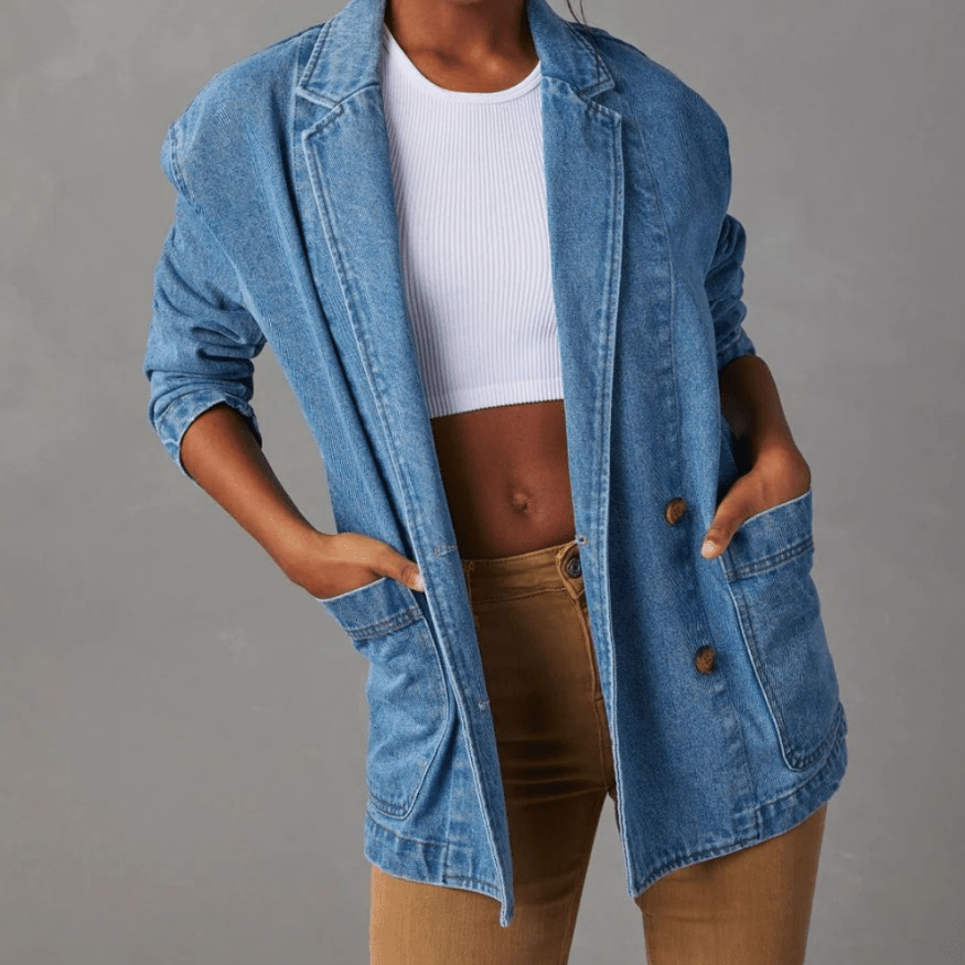 Feminine Denim Jacket - Casual and Modern
