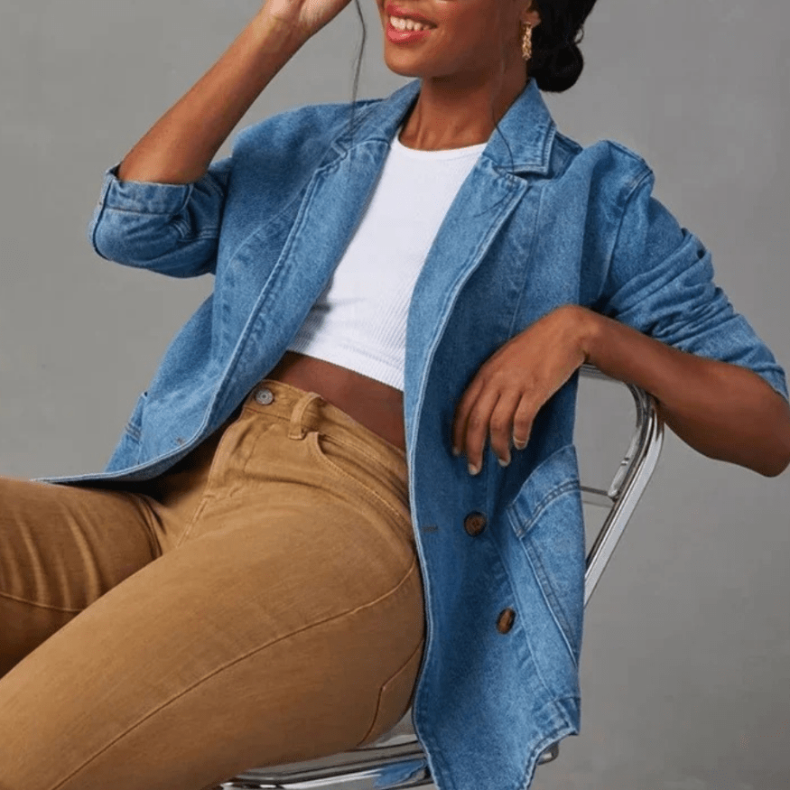 Feminine Denim Jacket - Casual and Modern