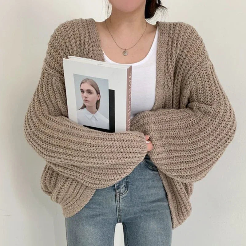Women’s Oversized Sleeve Knit Cardigan – Cozy Stylish Sweater