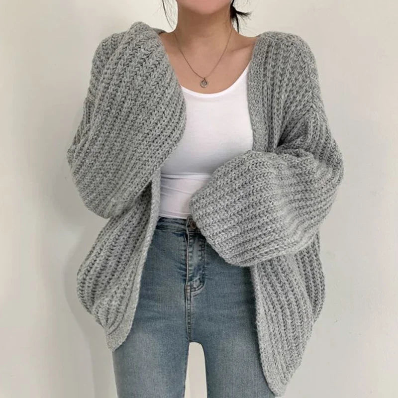 Women’s Oversized Sleeve Knit Cardigan – Cozy Stylish Sweater