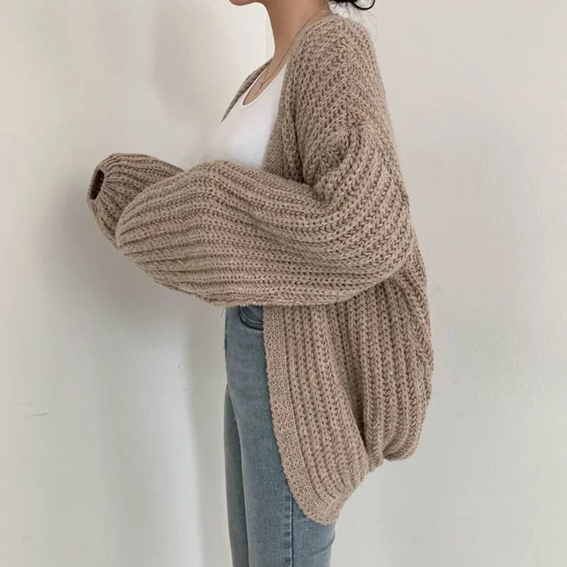 Women’s Oversized Sleeve Knit Cardigan – Cozy Stylish Sweater