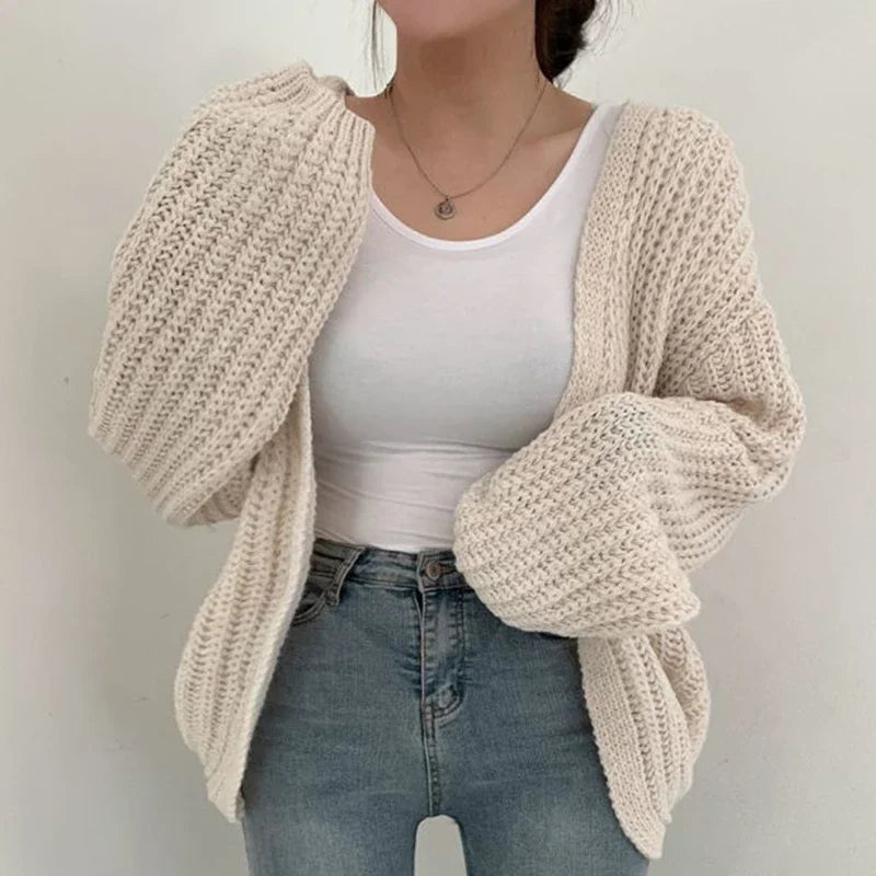 Women’s Oversized Sleeve Knit Cardigan – Cozy Stylish Sweater