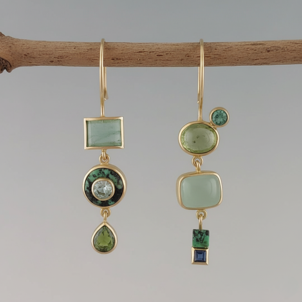 Women's Vintage Green Earrings - Elegant Everyday Jewelry Accent