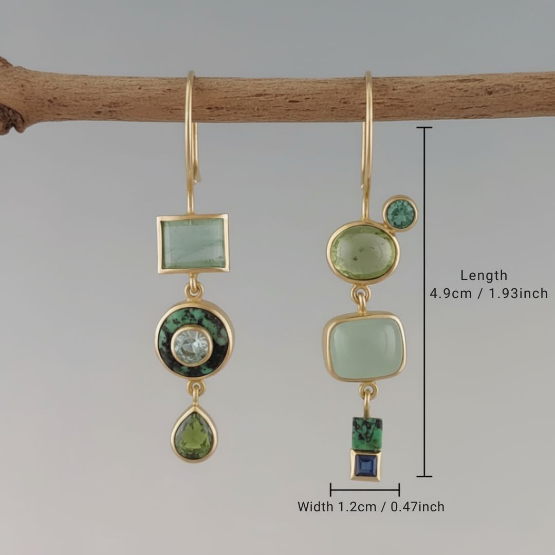 Women's Vintage Green Earrings - Elegant Everyday Jewelry Accent