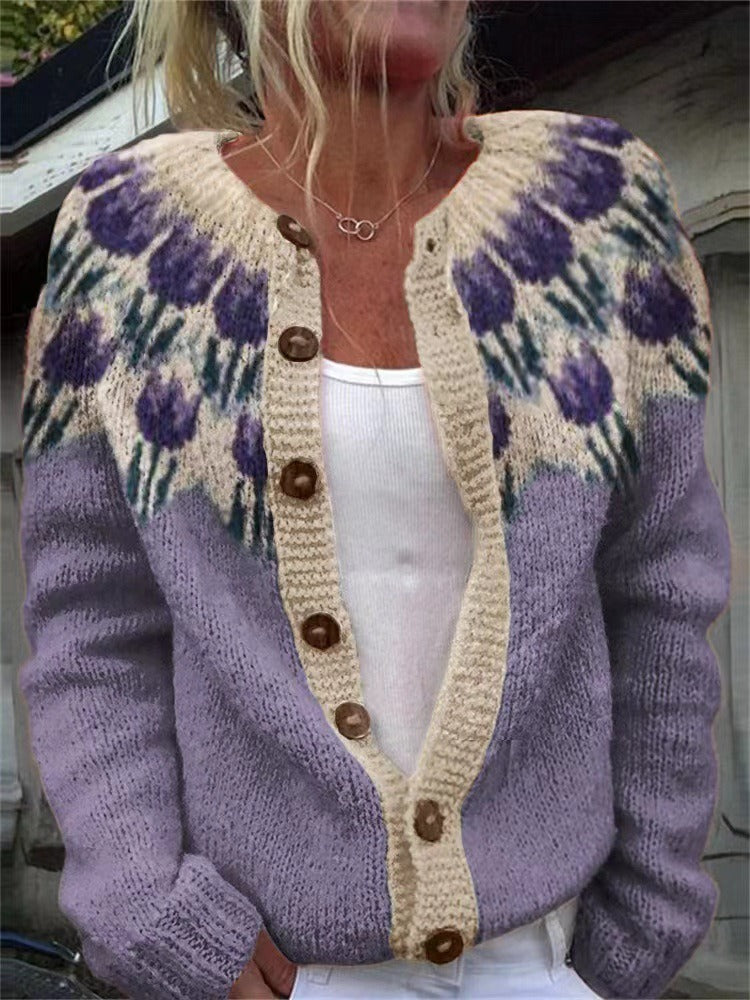 Women’s Vintage Icelandic Cardigan – Classic Nordic Cozy Knit Style