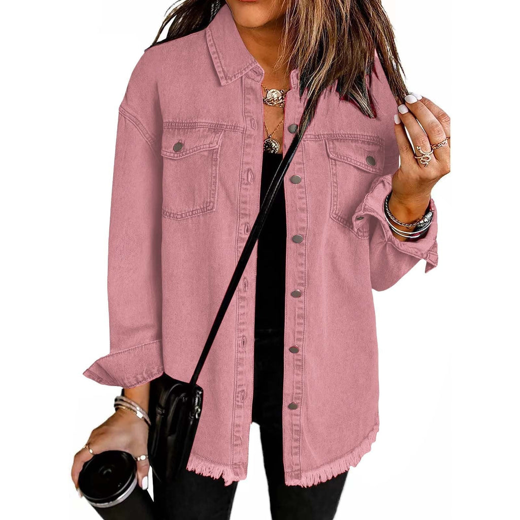 Women’s Classic Denim Jacket – Timeless Casual Button-Up Everyday Layering Style