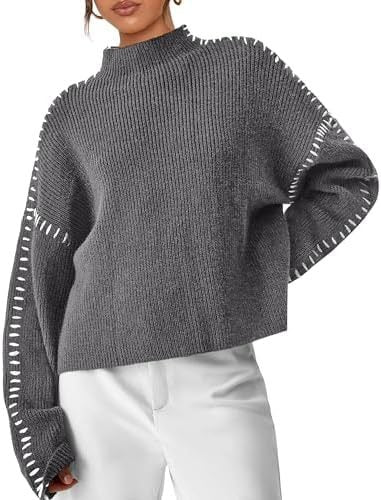Cropped Ribbed Mock Neck Sweater - Modern and Soft