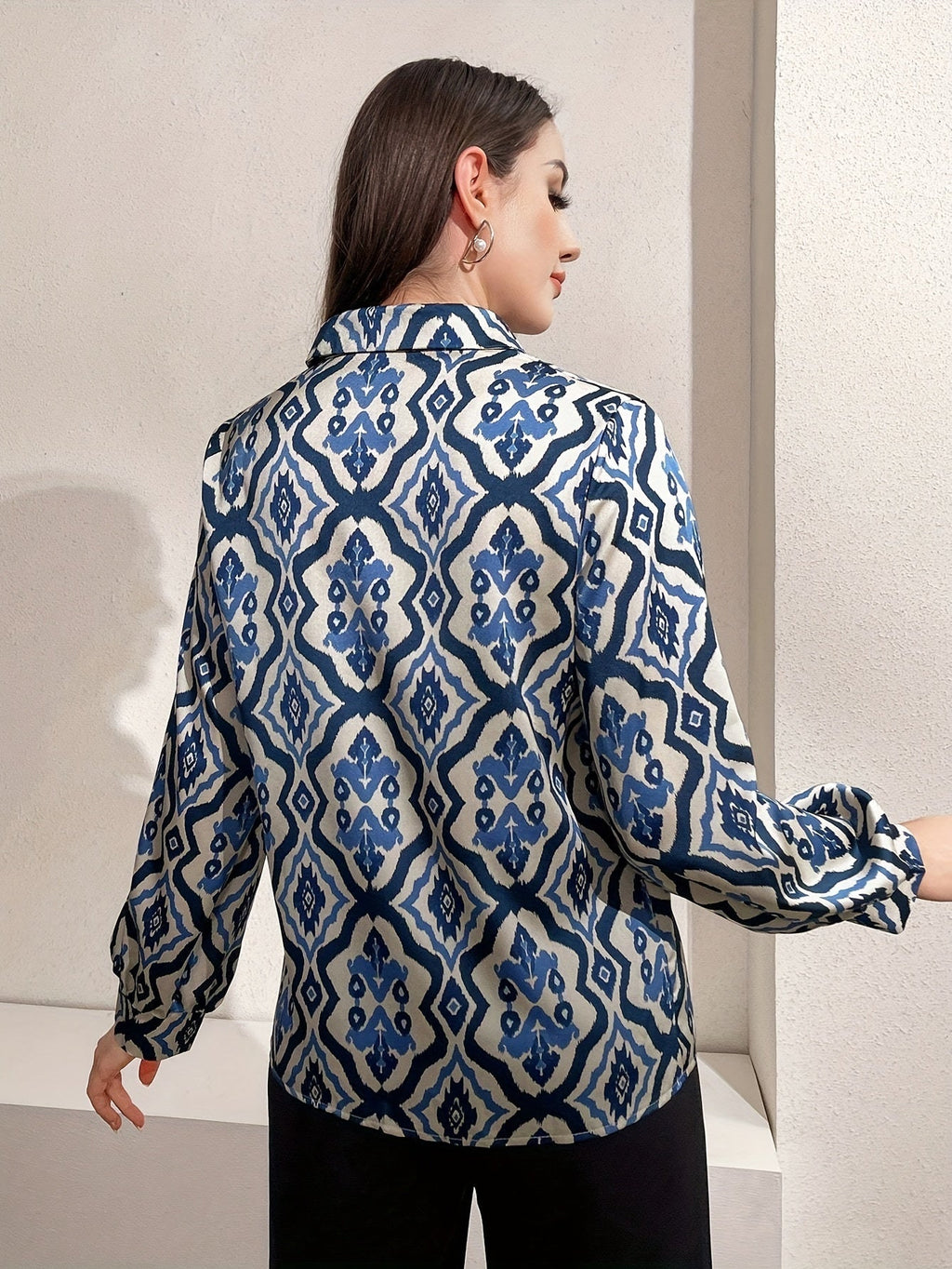 Women's Graphic Print Blouse – Lightweight Everyday Dressy Top