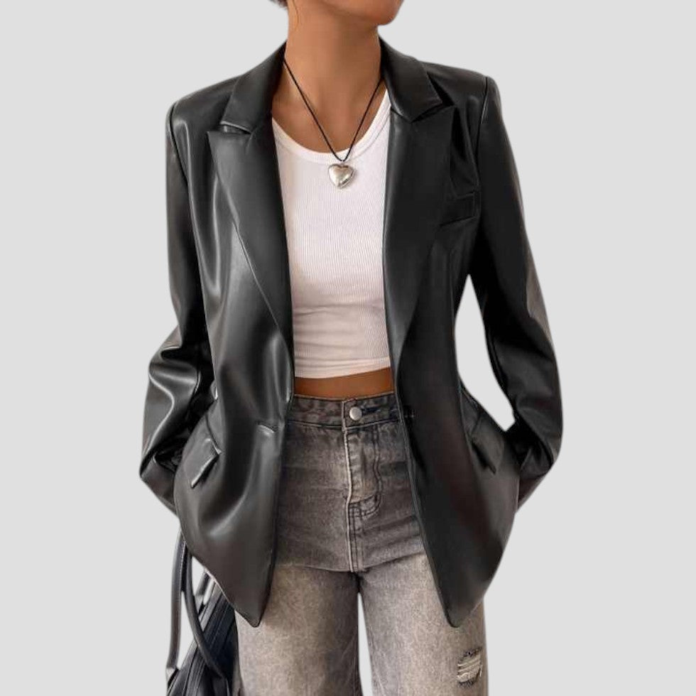 Women's Oversized Black Blazer - Relaxed Smart Casual Layer