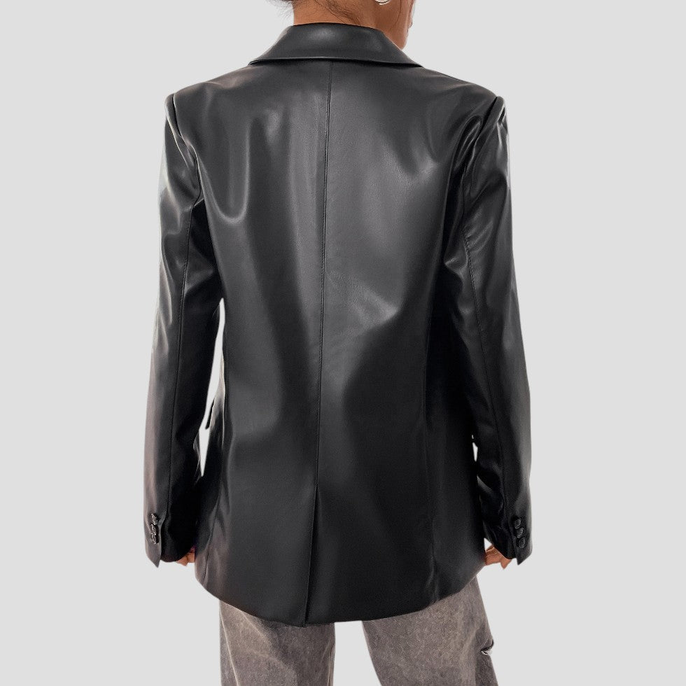 Women's Oversized Black Blazer - Relaxed Smart Casual Layer